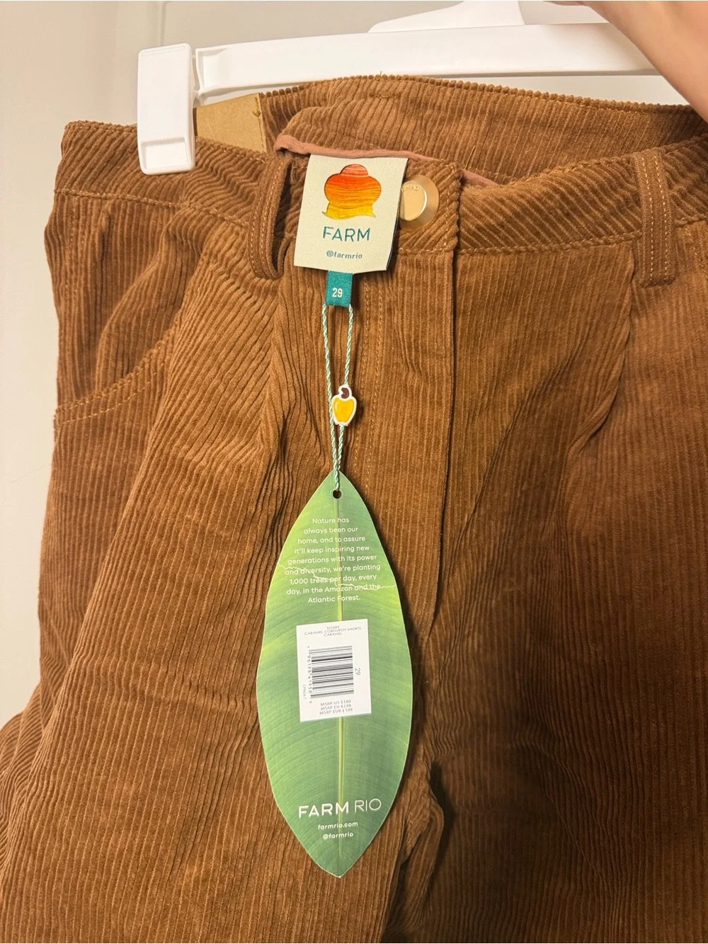 FARM Rio Corduroy Bermuda Shorts in Chestnut